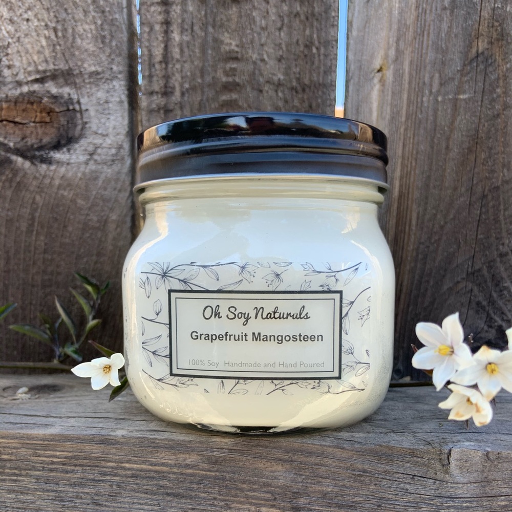 Two wick, 16oz all natural 100% soy wax candle.